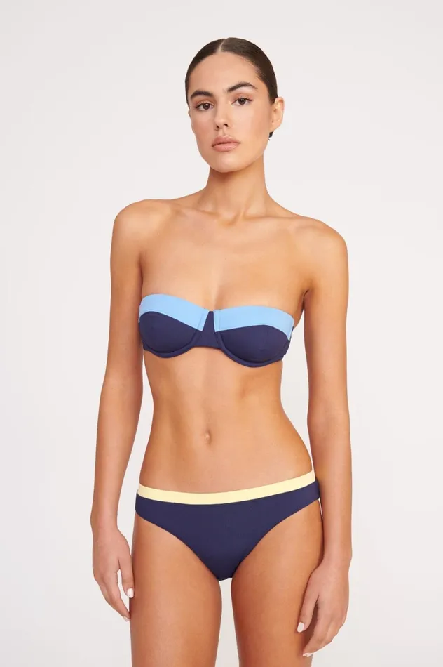 Women Bikinis STAUD STAUD JO BALCONETTE BIKINI TOP NAVY COLORBLOCK Women Bikinis STAUD STAUD JO BALCONETTE BIKINI TOP NAVY COLORBLOCK