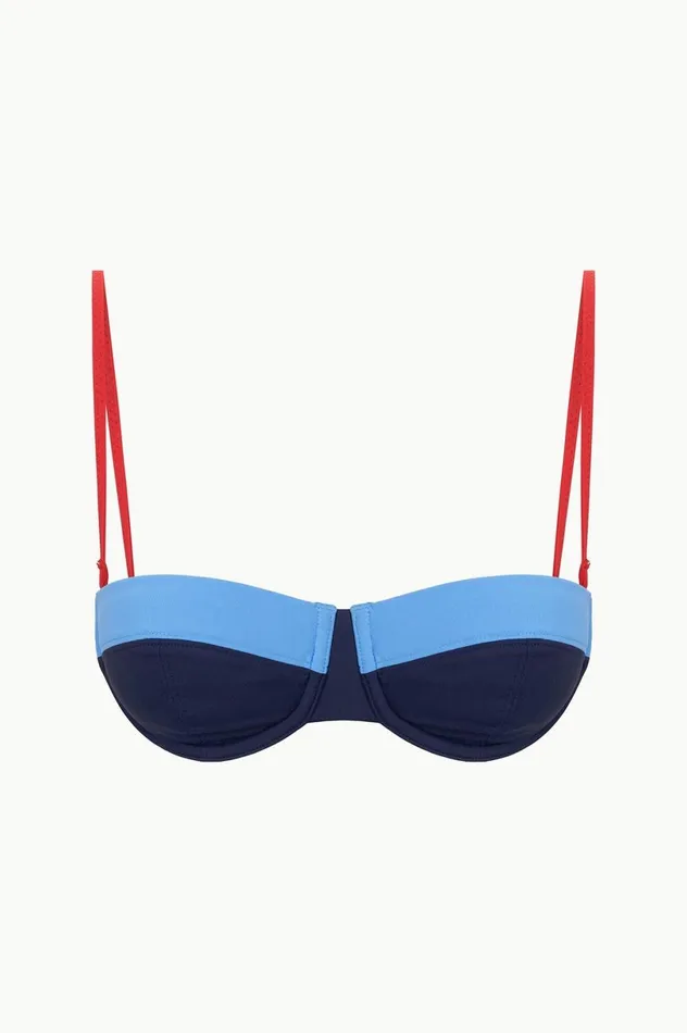 Women Bikinis STAUD STAUD JO BALCONETTE BIKINI TOP NAVY COLORBLOCK Women Bikinis STAUD STAUD JO BALCONETTE BIKINI TOP NAVY COLORBLOCK