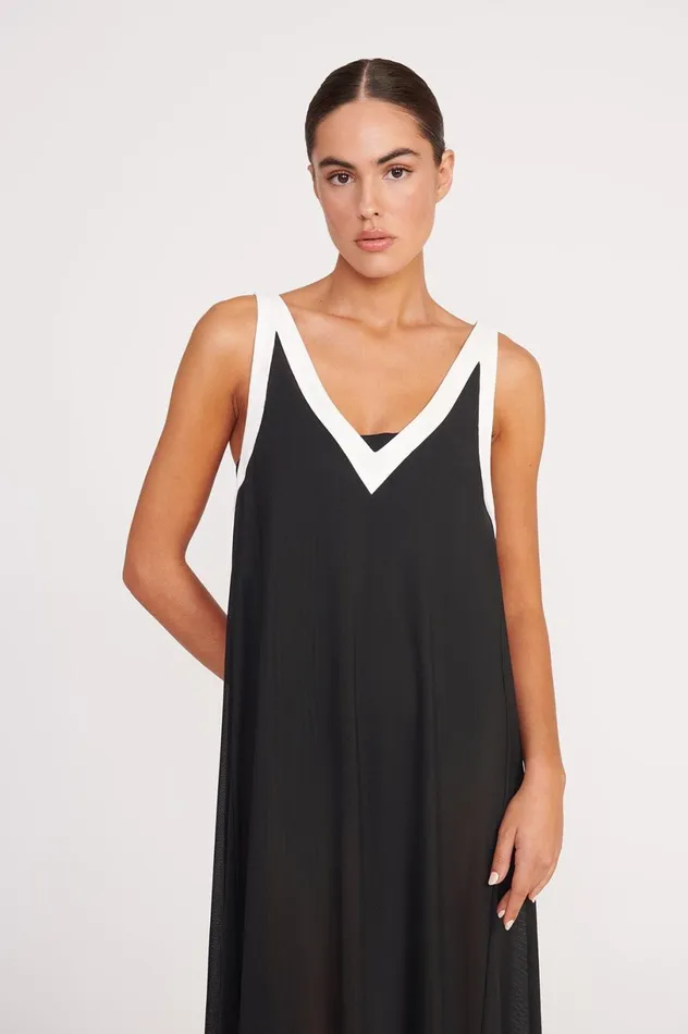 Women CoverUps STAUD STAUD AVELINE DRESS BLACK WHITE Women CoverUps STAUD STAUD AVELINE DRESS BLACK WHITE