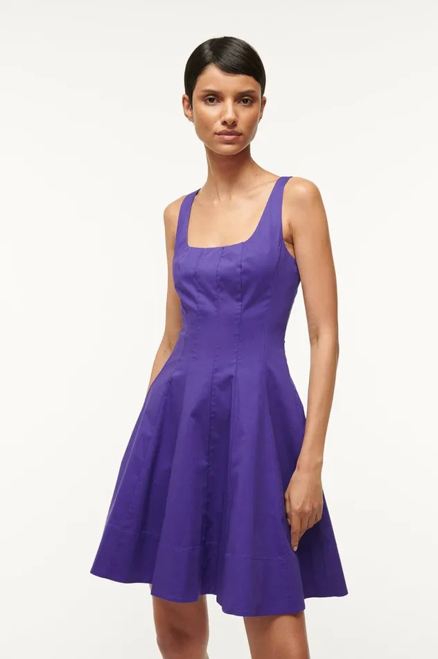 Women Dresses STAUD STAUD MINI WELLS DRESS VIOLET Women Dresses STAUD STAUD MINI WELLS DRESS VIOLET
