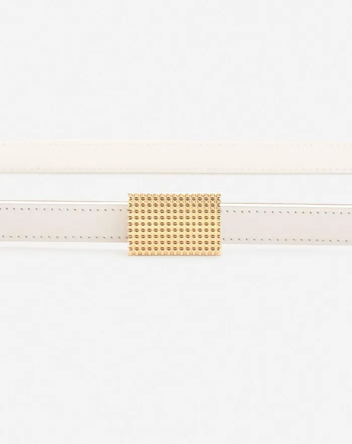 Women Lanvin Concerto Double Concerto Leather Belt Latte