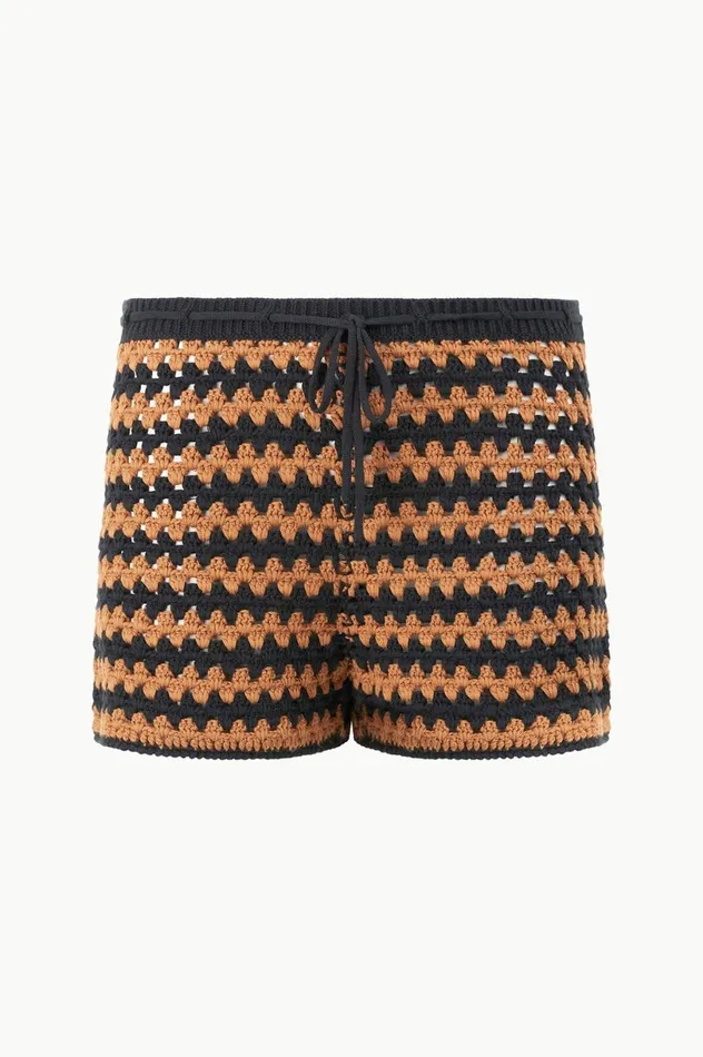 Women Pants and Shorts STAUD STAUD SAMARA SHORT BLACK TAN SEASHORE STRIPE Women Pants and Shorts STAUD STAUD SAMARA SHORT BLACK TAN SEASHORE STRIPE