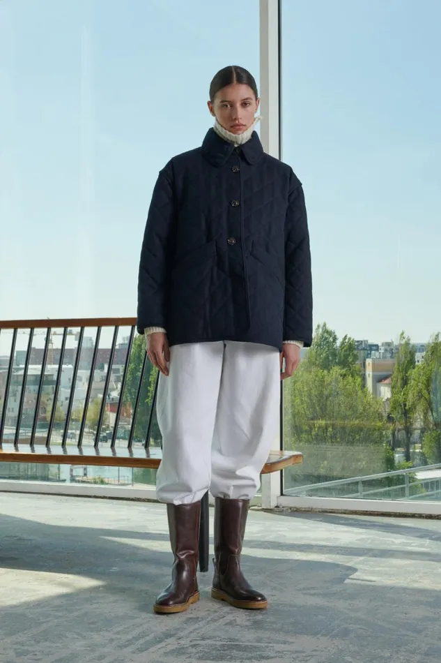Women RIGA COAT Navy Soeur Jackets and Coats