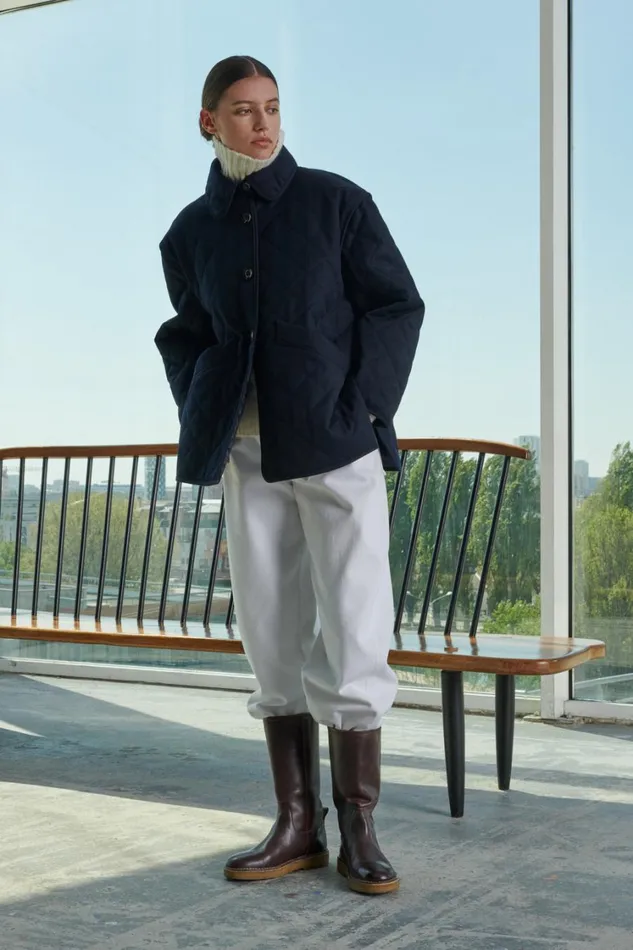 Women RIGA COAT Navy Soeur Jackets and Coats