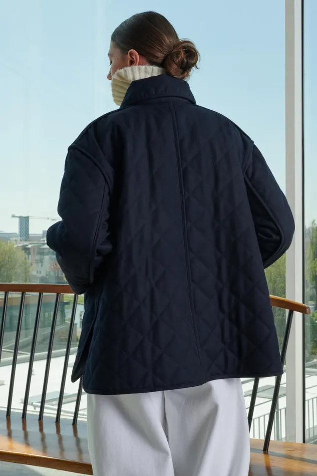 Women RIGA COAT Navy Soeur Jackets and Coats