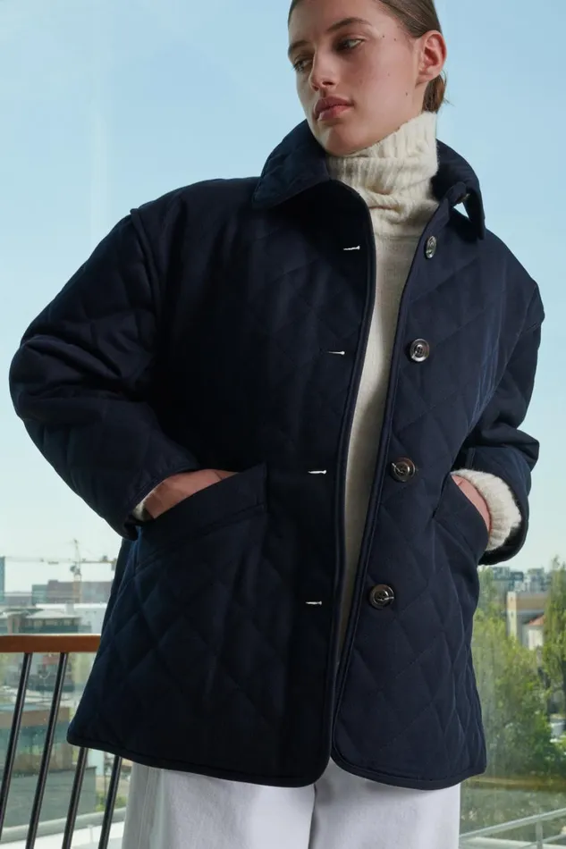 Women RIGA COAT Navy Soeur Jackets and Coats