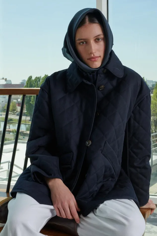 Women RIGA COAT Navy Soeur Jackets and Coats