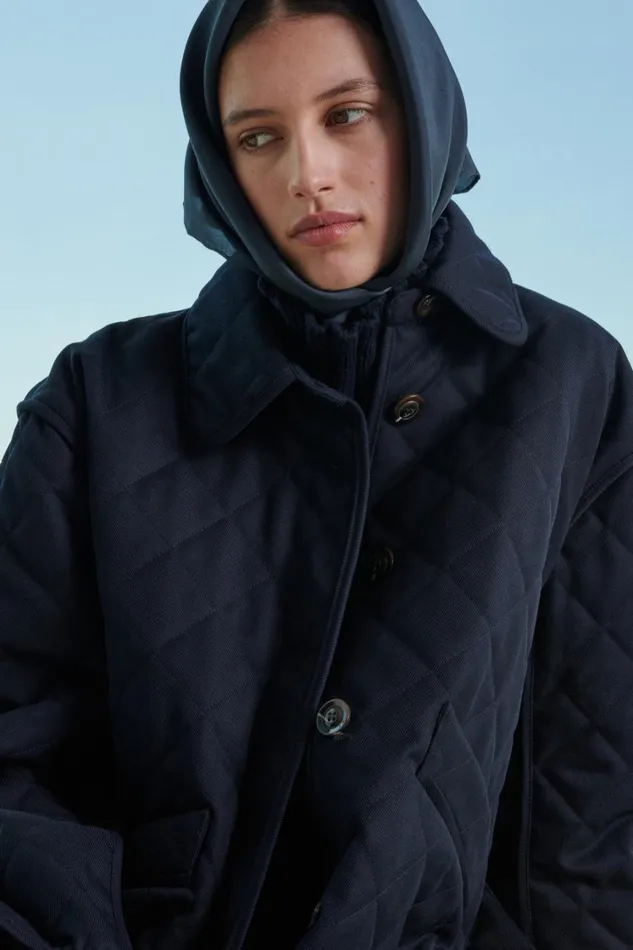 Women RIGA COAT Navy Soeur Jackets and Coats