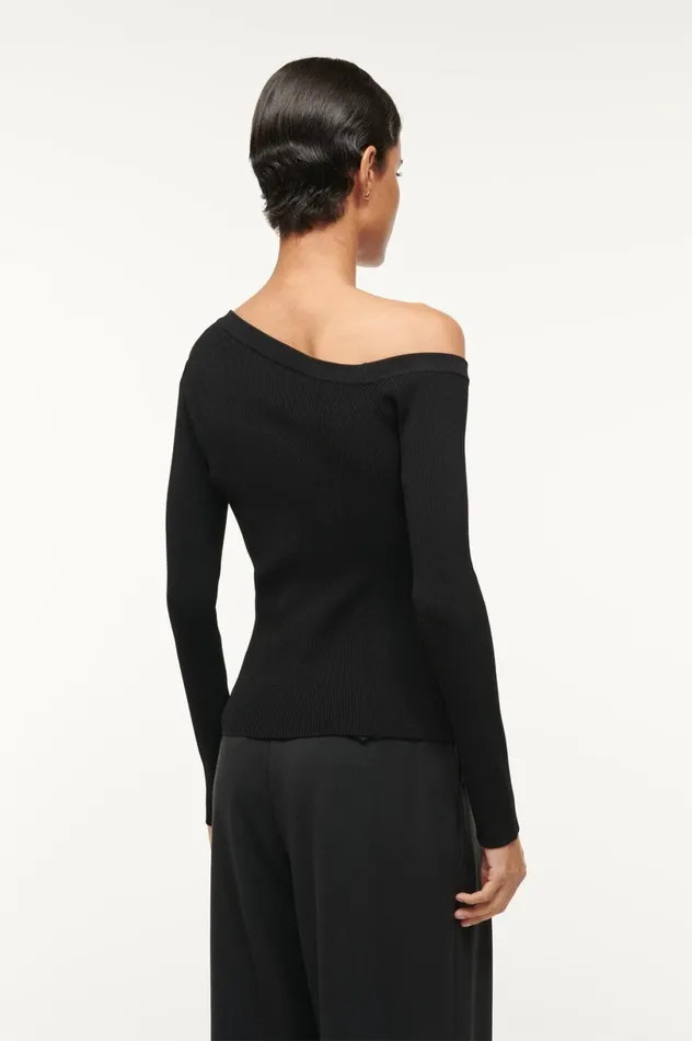 Women Sweaters STAUD STAUD CRAFTSMAN SWEATER BLACK Women Sweaters STAUD STAUD CRAFTSMAN SWEATER BLACK