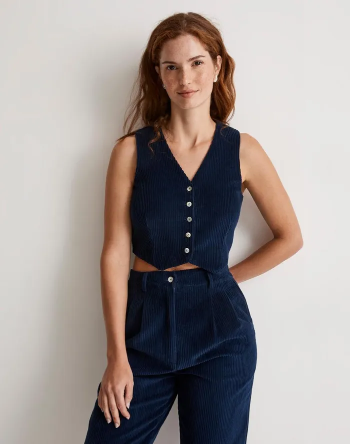 Women Tops and Shirts Madewell Donni Corduroy Crop Vest