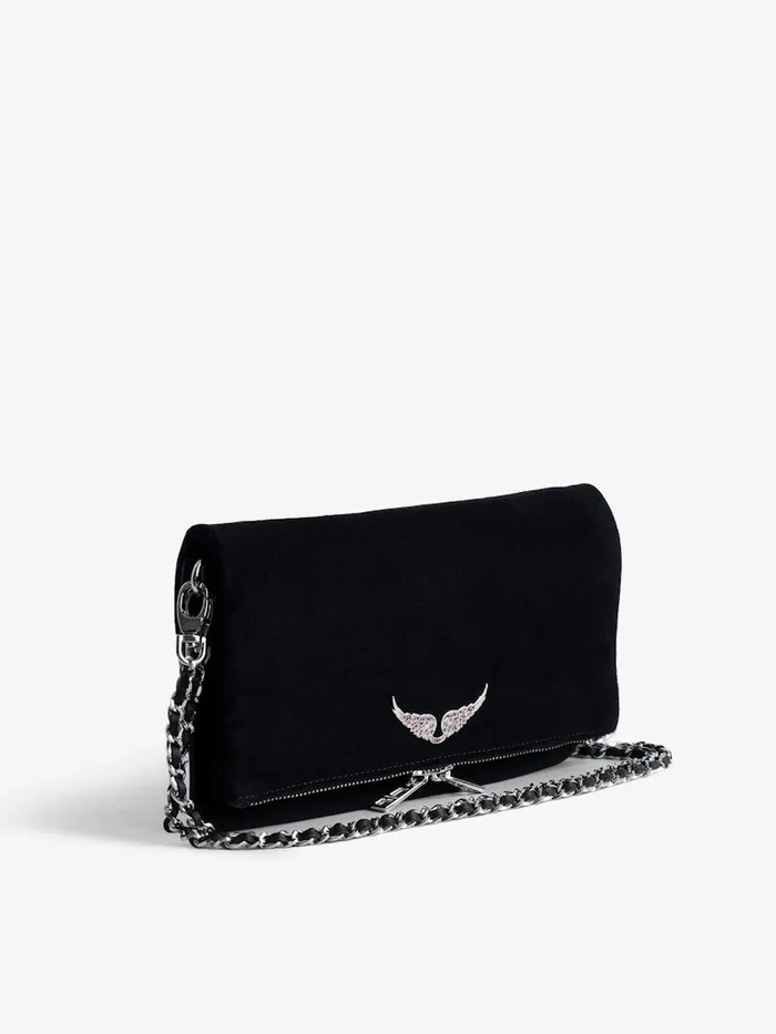 Women Zadig and Voltaire Clutches Rock Suede Clutch Black