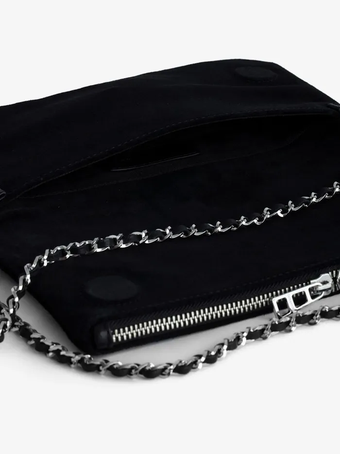 Women Zadig and Voltaire Clutches Rock Suede Clutch Black