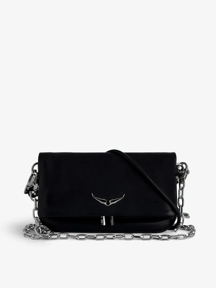 Women Zadig and Voltaire Mini Bags Rock Nano Eternal Clutch Black