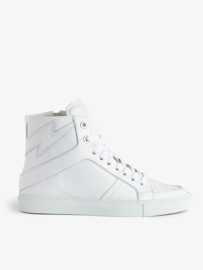 Women Zadig and Voltaire Sneakers ZV1747 High Flash Sneakers White
