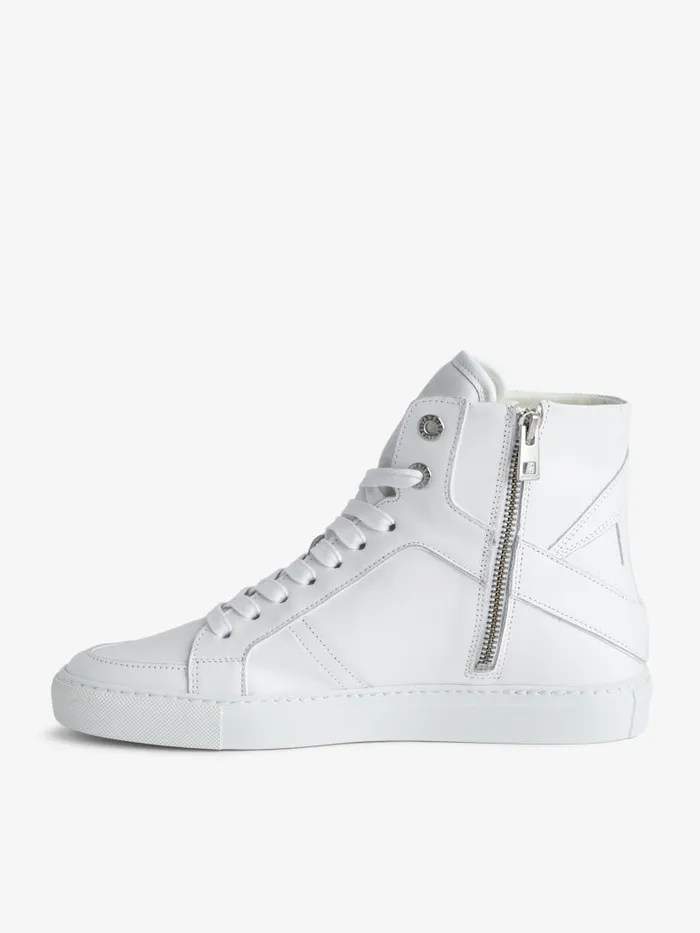 Women Zadig and Voltaire Sneakers ZV1747 High Flash Sneakers White