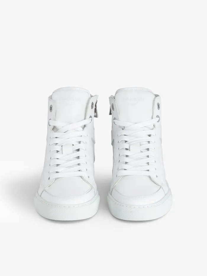 Women Zadig and Voltaire Sneakers ZV1747 High Flash Sneakers White