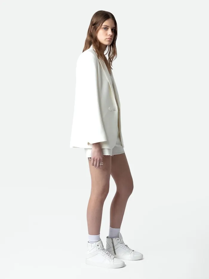 Women Zadig and Voltaire Sneakers ZV1747 High Flash Sneakers White