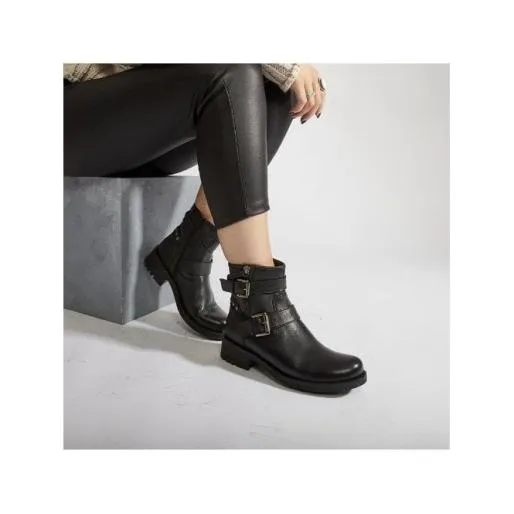 Abigaill Black Leather Women Moda In Pelle Ankle Boots Abigaill Black Leather Women Moda In Pelle Ankle Boots