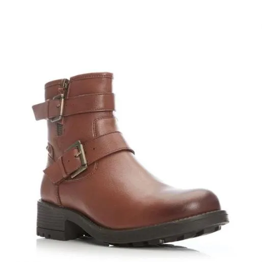 Abigaill Tan Leather Women Moda In Pelle Ankle Boots