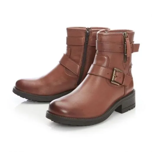 Abigaill Tan Leather Women Moda In Pelle Ankle Boots