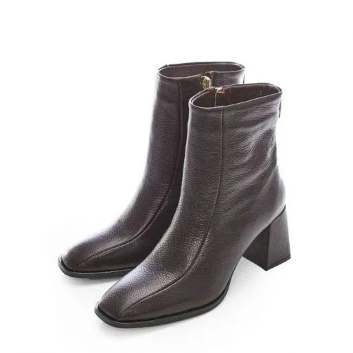 Adelane Brown Leather Women Moda In Pelle Ankle Boots Adelane Brown Leather Women Moda In Pelle Ankle Boots