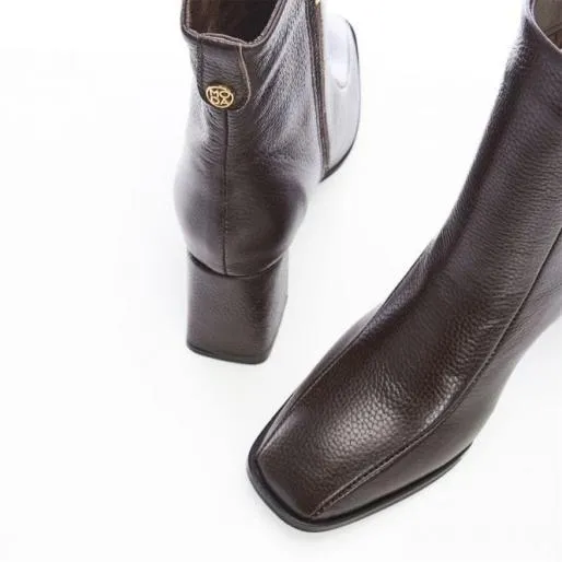 Adelane Brown Leather Women Moda In Pelle Ankle Boots Adelane Brown Leather Women Moda In Pelle Ankle Boots