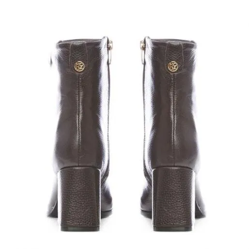 Adelane Brown Leather Women Moda In Pelle Ankle Boots Adelane Brown Leather Women Moda In Pelle Ankle Boots