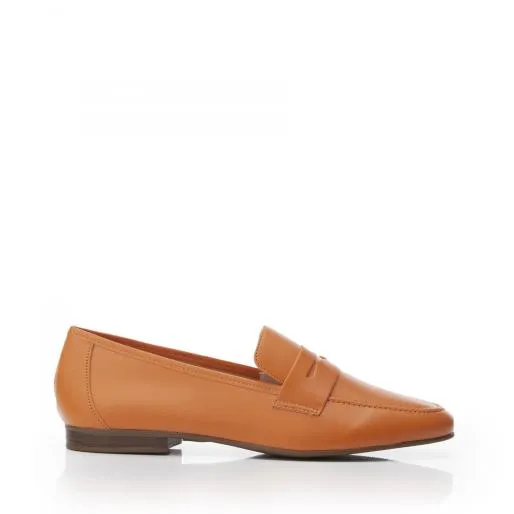 Adelyn Orange Leather Women Moda In Pelle Flat And Ballerina Shoes