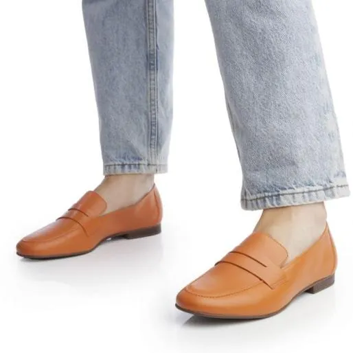 Adelyn Orange Leather Women Moda In Pelle Flat And Ballerina Shoes Adelyn Orange Leather Women Moda In Pelle Flat And Ballerina Shoes