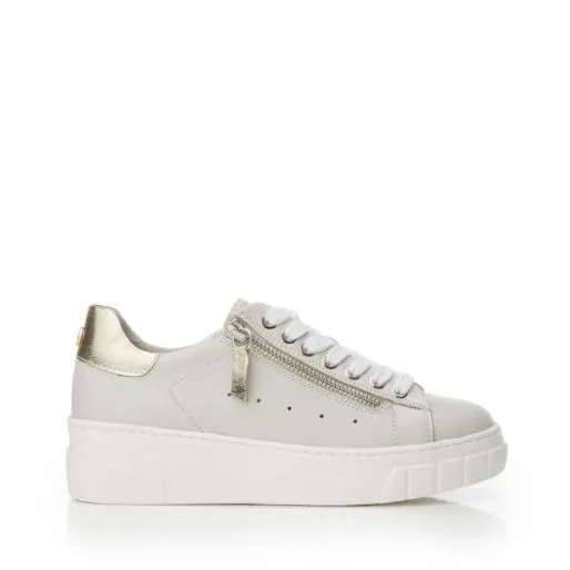Afiyah Off White Leather Women Moda In Pelle White Trainers