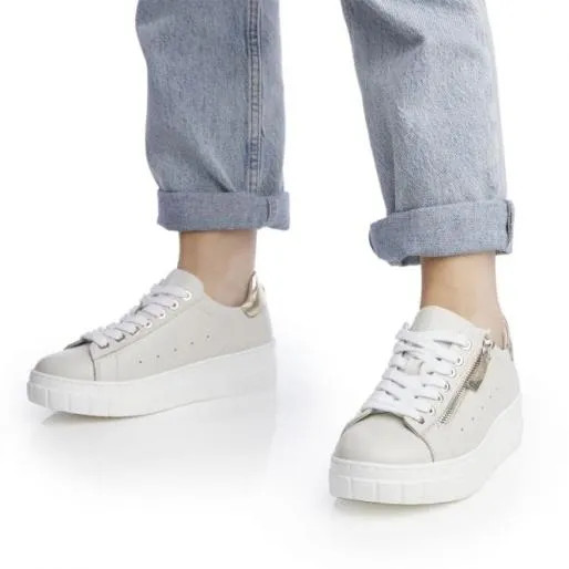 Afiyah Off White Leather Women Moda In Pelle White Trainers Afiyah Off White Leather Women Moda In Pelle White Trainers