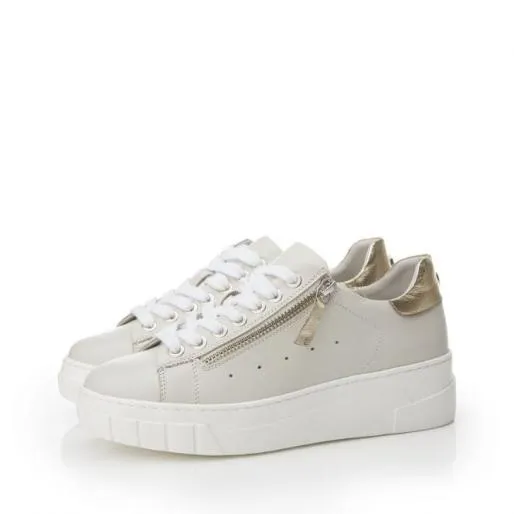 Afiyah Off White Leather Women Moda In Pelle White Trainers Afiyah Off White Leather Women Moda In Pelle White Trainers