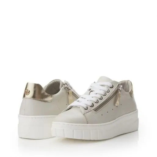 Afiyah Off White Leather Women Moda In Pelle White Trainers Afiyah Off White Leather Women Moda In Pelle White Trainers