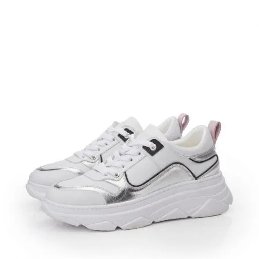Aglow White Porvair Women Moda In Pelle Platform Trainers Aglow White Porvair Women Moda In Pelle Platform Trainers