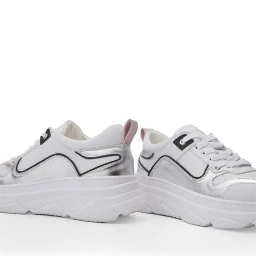 Aglow White Porvair Women Moda In Pelle Platform Trainers Aglow White Porvair Women Moda In Pelle Platform Trainers