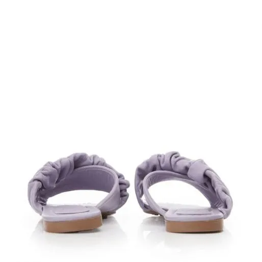 Ajayy Grey Leather Women Moda In Pelle Flat Sandals Ajayy Grey Leather Women Moda In Pelle Flat Sandals