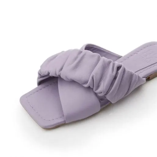 Ajayy Grey Leather Women Moda In Pelle Flat Sandals Ajayy Grey Leather Women Moda In Pelle Flat Sandals