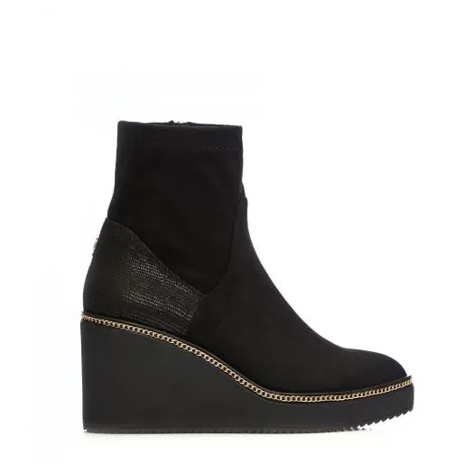 Alaina Black Alcantara Women Moda In Pelle Black Boots