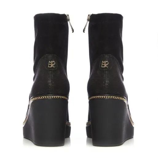 Alaina Black Alcantara Women Moda In Pelle Black Boots