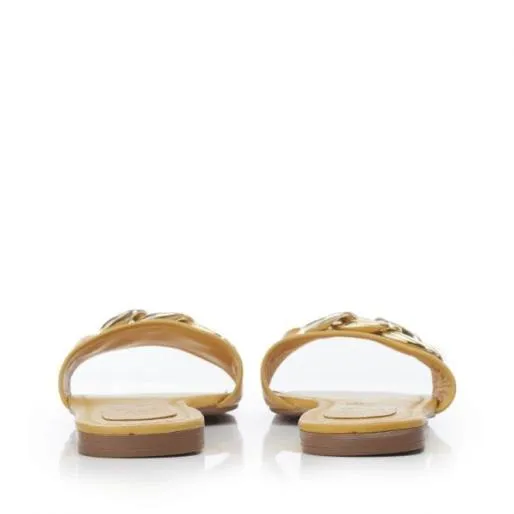 Alarna Brown Leather Women Moda In Pelle Flat Sandals Alarna Brown Leather Women Moda In Pelle Flat Sandals
