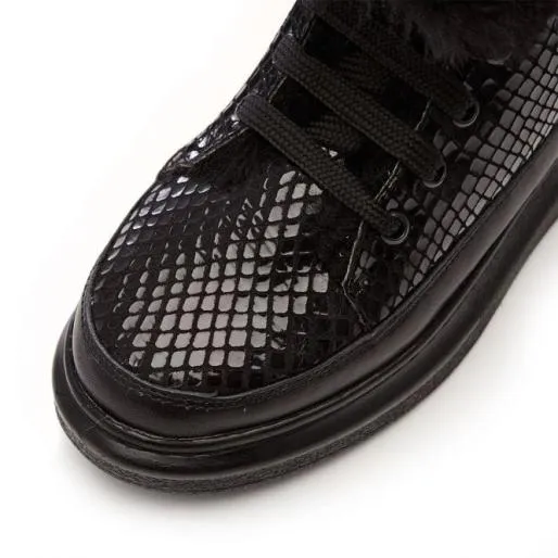 Alasta Black Lizard Women Moda In Pelle Ankle Boots