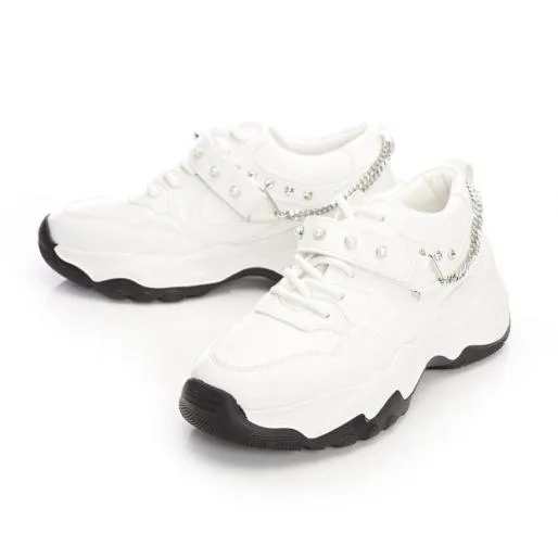 Alexus White Porvair Women Moda In Pelle Chunky Trainers Alexus White Porvair Women Moda In Pelle Chunky Trainers