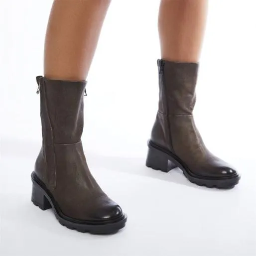 Allura Grey Leather Women Moda In Pelle Ankle Boots Allura Grey Leather Women Moda In Pelle Ankle Boots