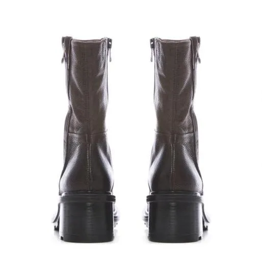 Allura Grey Leather Women Moda In Pelle Ankle Boots Allura Grey Leather Women Moda In Pelle Ankle Boots