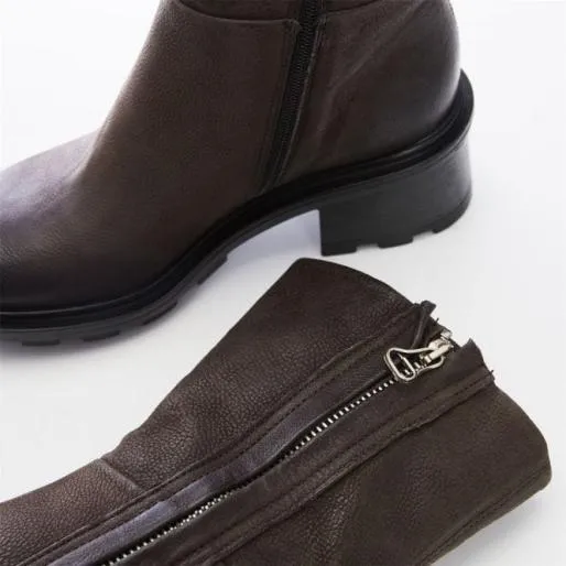 Allura Grey Leather Women Moda In Pelle Ankle Boots Allura Grey Leather Women Moda In Pelle Ankle Boots