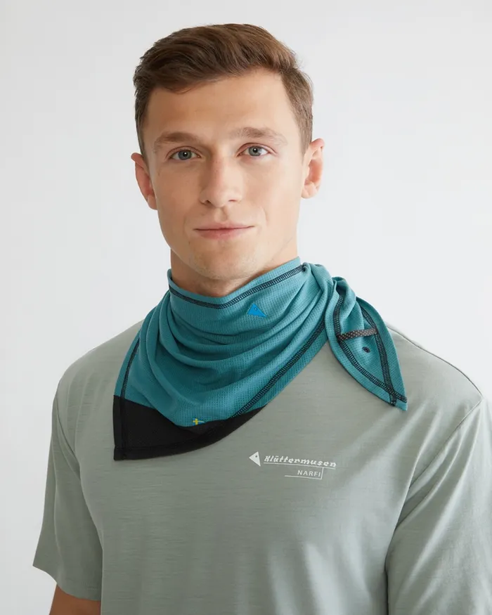 Allvis Scarf Teal Blue MenWomen Klttermusen Scarves and Neckwarmers