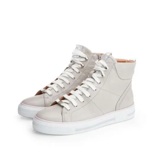 Amari Grey Leather Women Moda In Pelle HighTop Trainers Amari Grey Leather Women Moda In Pelle HighTop Trainers