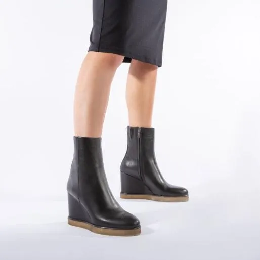 Ambaline Black Leather Women Moda In Pelle Ankle Boots Ambaline Black Leather Women Moda In Pelle Ankle Boots