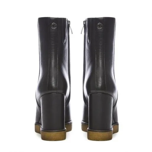 Ambaline Black Leather Women Moda In Pelle Ankle Boots Ambaline Black Leather Women Moda In Pelle Ankle Boots