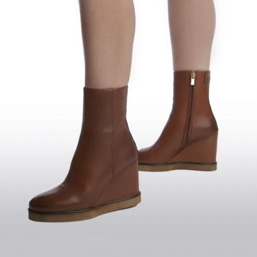 Ambaline Tan Leather Women Moda In Pelle Ankle Boots Ambaline Tan Leather Women Moda In Pelle Ankle Boots